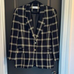 Miss Sophisticates by Pendleton  Women's Black and Yellow Plaid Blazer